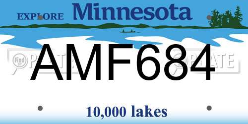 AMF684 Minnesota License Plate