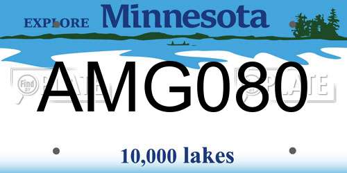 AMG080 Minnesota License Plate