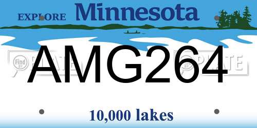 AMG264 Minnesota License Plate