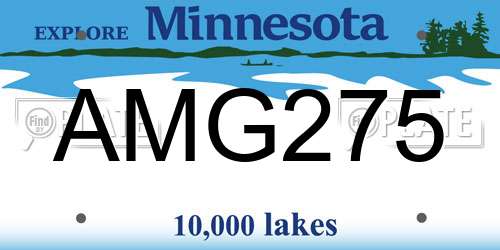 AMG275 Minnesota License Plate