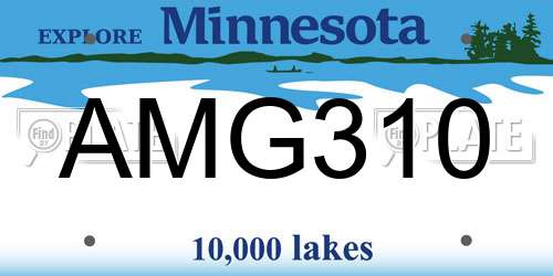 AMG310 Minnesota License Plate