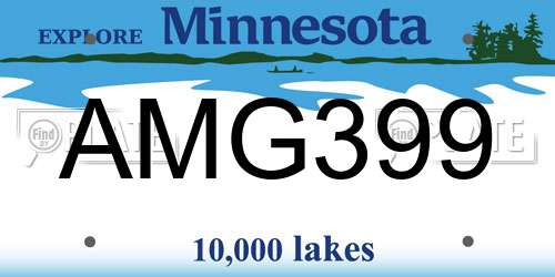 AMG399 Minnesota License Plate