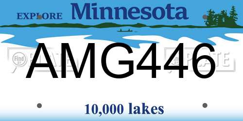 AMG446 Minnesota License Plate