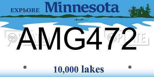 AMG472 Minnesota License Plate