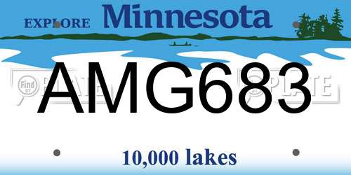AMG683 Minnesota License Plate