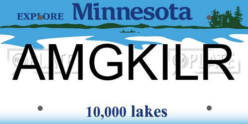 AMGKILR Minnesota License Plate