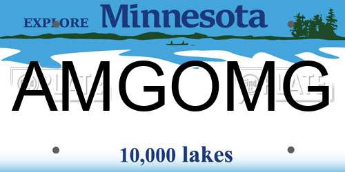 AMGOMG Minnesota License Plate