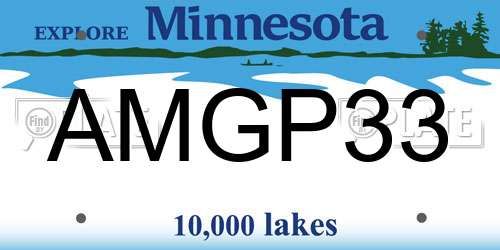 AMGP33 Minnesota License Plate