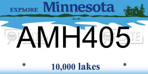 AMH405 Minnesota License Plate