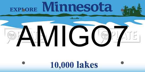 AMIGO7 Minnesota License Plate