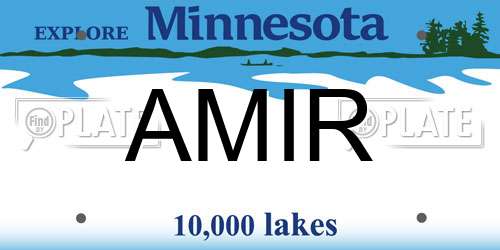 AMIR Minnesota License Plate