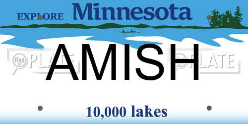AMISH Minnesota License Plate