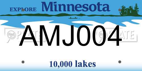 AMJ004 Minnesota License Plate