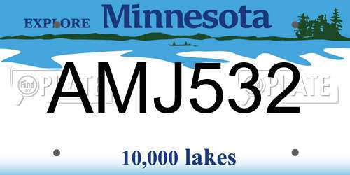 AMJ532 Minnesota License Plate