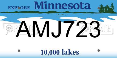 AMJ723 Minnesota License Plate