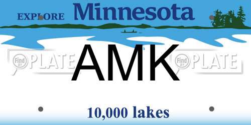 AMK Minnesota License Plate