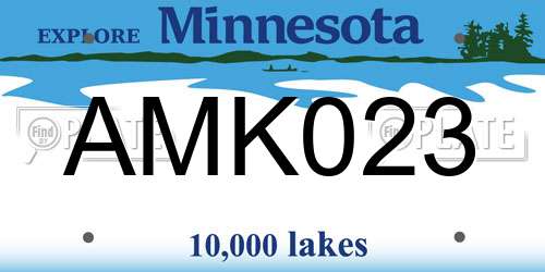 AMK023 Minnesota License Plate