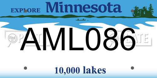 AML086 Minnesota License Plate