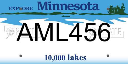 AML456 Minnesota License Plate