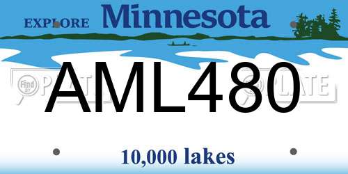 AML480 Minnesota License Plate
