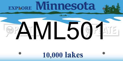 AML501 Minnesota License Plate