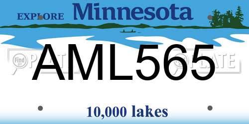 AML565 Minnesota License Plate
