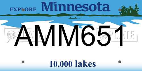 AMM651 Minnesota License Plate