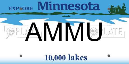 AMMU Minnesota License Plate