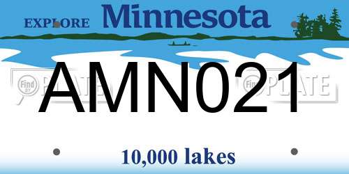 AMN021 Minnesota License Plate