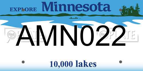 AMN022 Minnesota License Plate