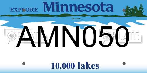 AMN050 Minnesota License Plate