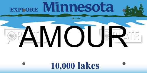 AMOUR Minnesota License Plate