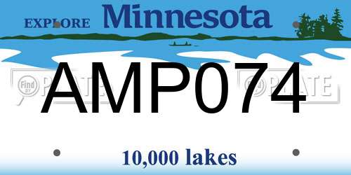 AMP074 Minnesota License Plate