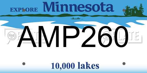 AMP260 Minnesota License Plate