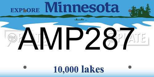 AMP287 Minnesota License Plate