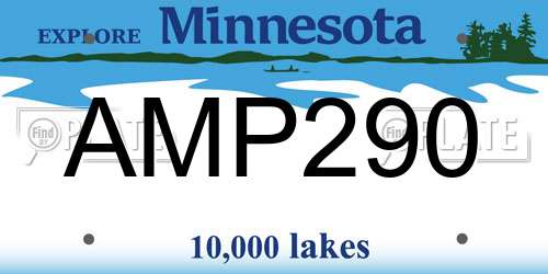 AMP290 Minnesota License Plate