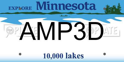 AMP3D Minnesota License Plate