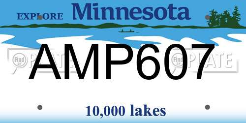 AMP607 Minnesota License Plate