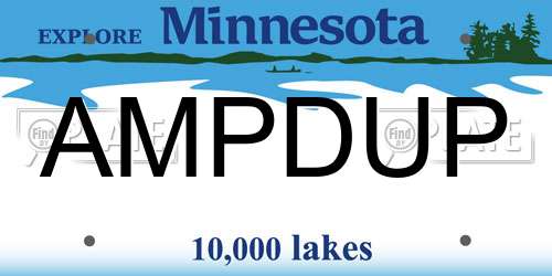 AMPDUP Minnesota License Plate