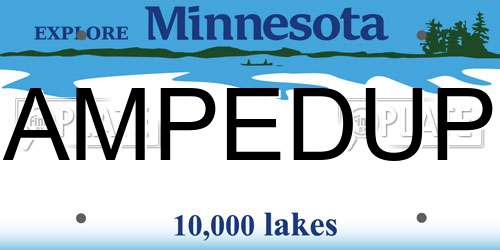 AMPEDUP Minnesota License Plate