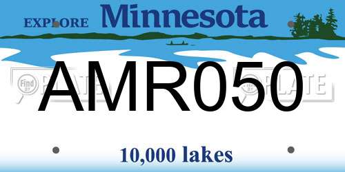 AMR050 Minnesota License Plate