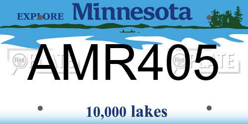 AMR405 Minnesota License Plate