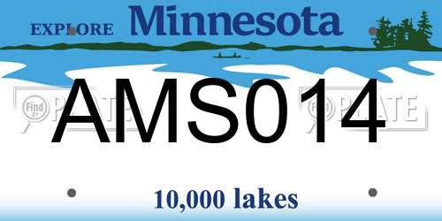 AMS014 Minnesota License Plate