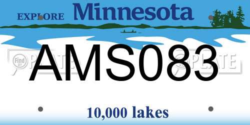 AMS083 Minnesota License Plate