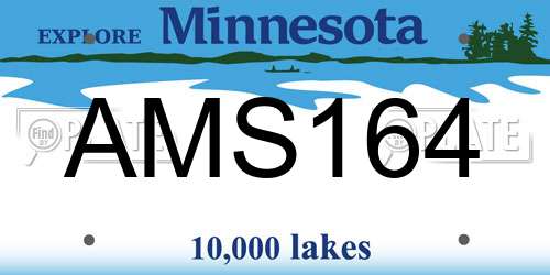 AMS164 Minnesota License Plate