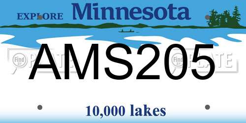 AMS205 Minnesota License Plate
