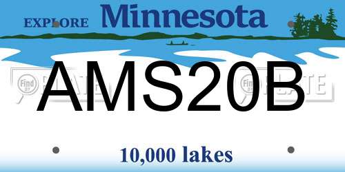 AMS20B Minnesota License Plate