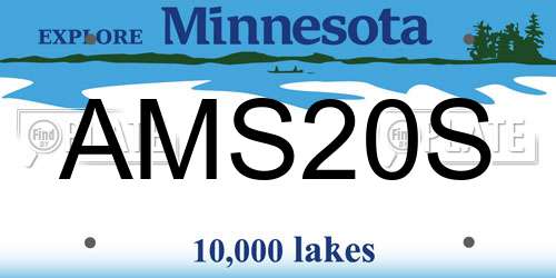AMS20S Minnesota License Plate