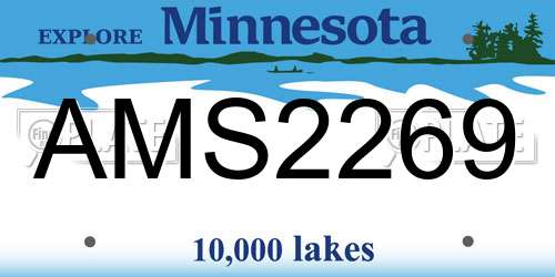 AMS2269 Minnesota License Plate
