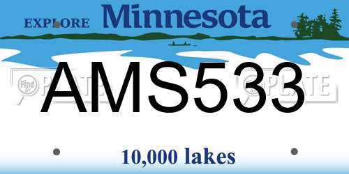 AMS533 Minnesota License Plate